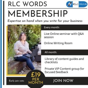 RLC Words Membership copy and Content coaching Milton Keynes