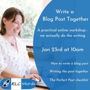 Write a blog post together workshop 23 January